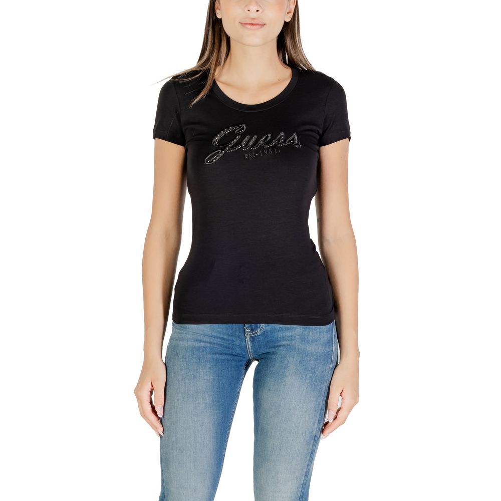Guess Black Cotton T-Shirt | Regal Royce