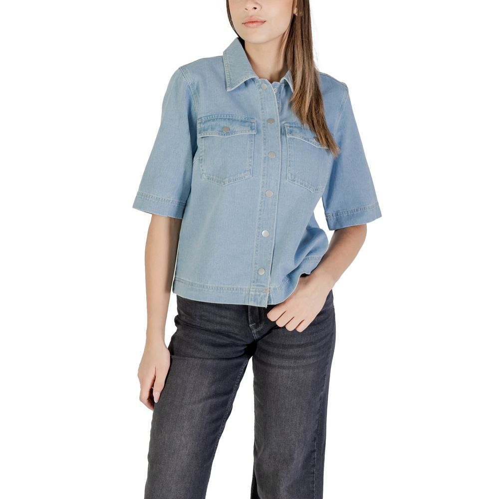 Only Light Blue Cotton Shortsleeve Shirt | Regal Royce