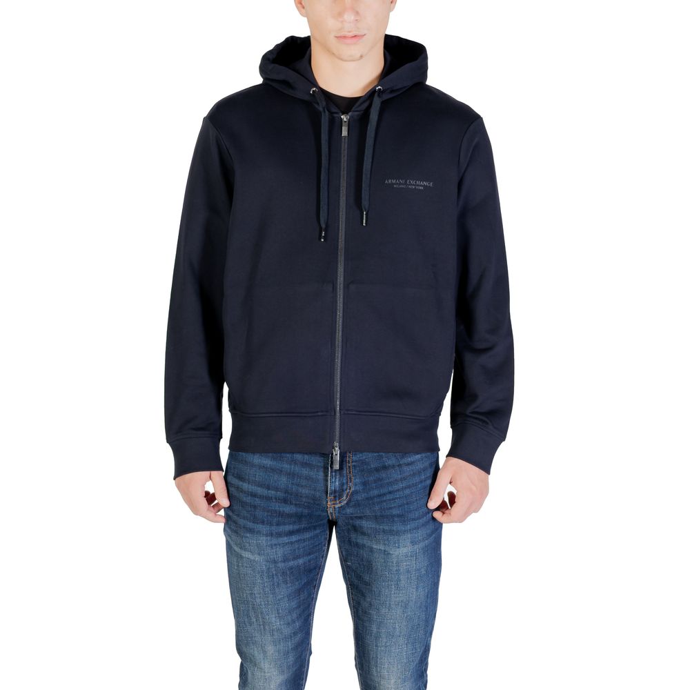 Armani Exchange Blue Cotton Hoodie | Regal Royce