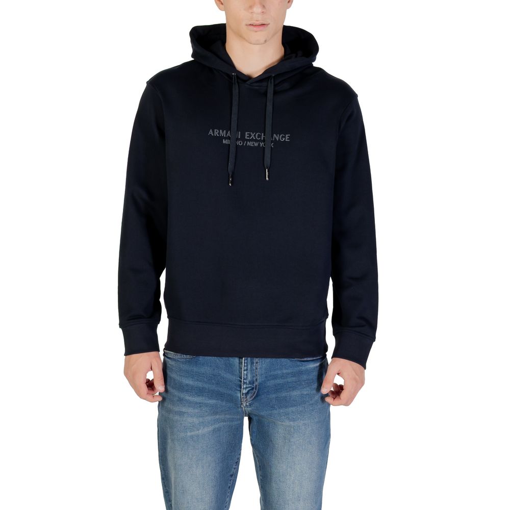 Armani Exchange Blue Cotton Hoodie | Regal Royce