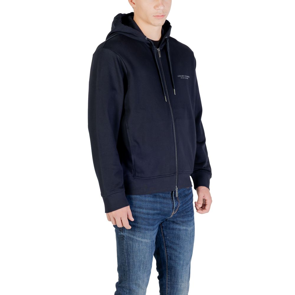 Armani Exchange Blue Cotton Hoodie | Regal Royce