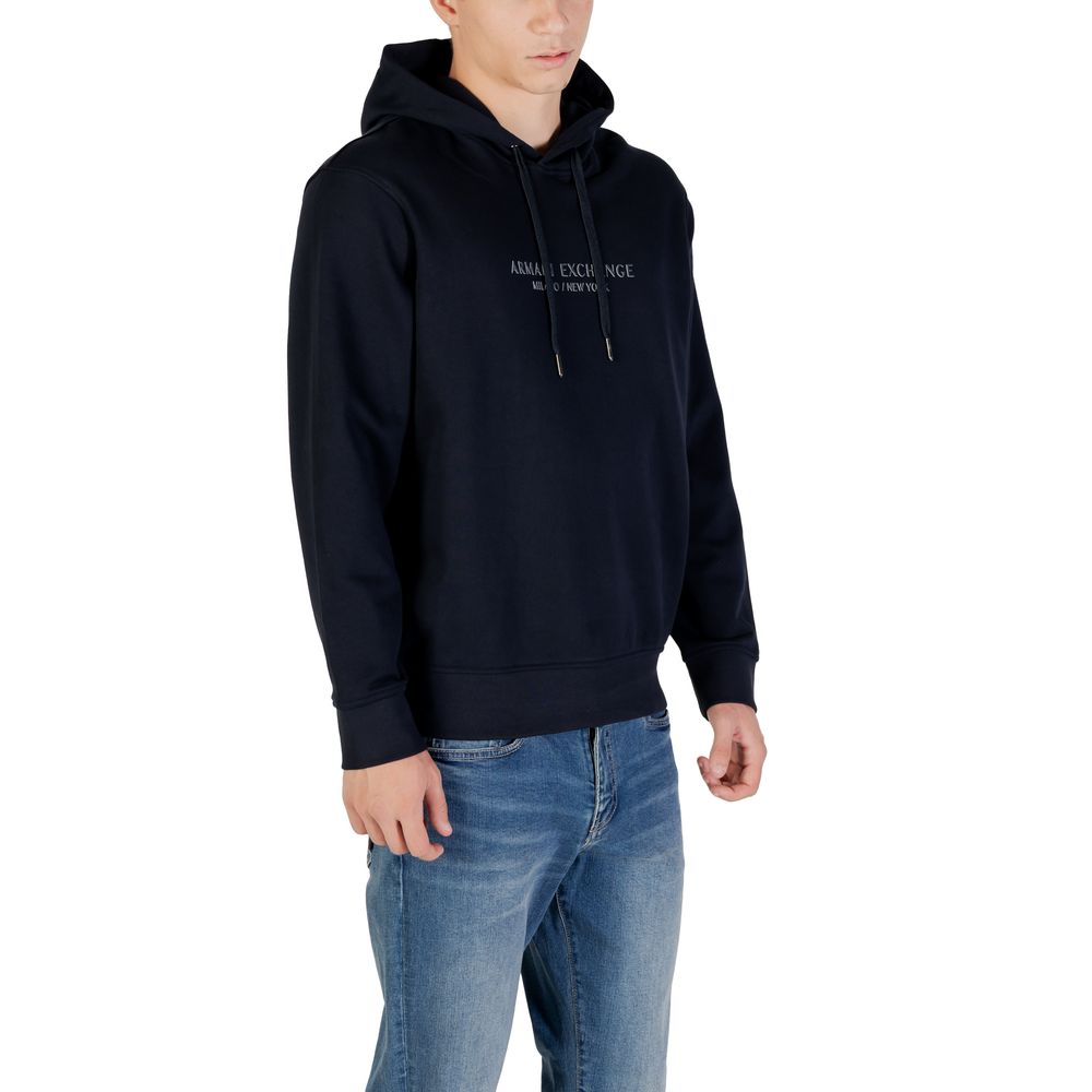 Armani Exchange Blue Cotton Hoodie | Regal Royce