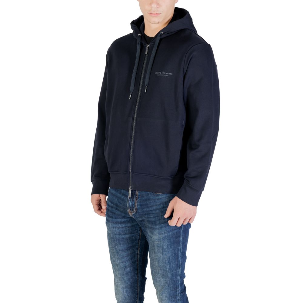 Armani Exchange Blue Cotton Hoodie | Regal Royce