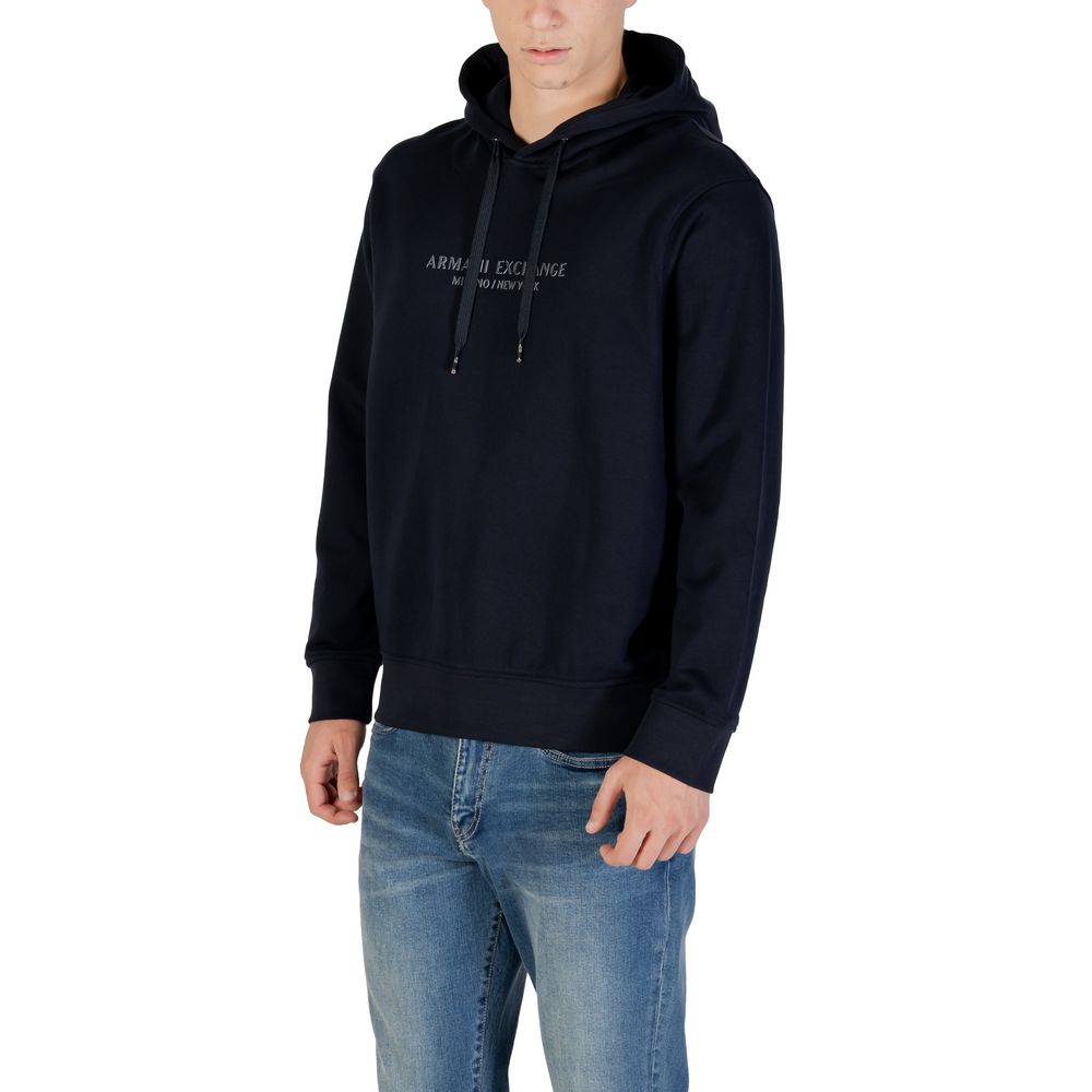 Armani Exchange Blue Cotton Hoodie | Regal Royce