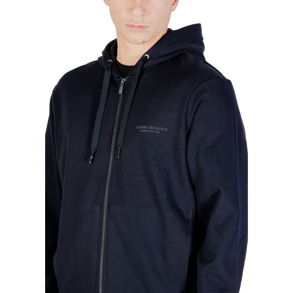 Armani Exchange Blue Cotton Hoodie | Regal Royce