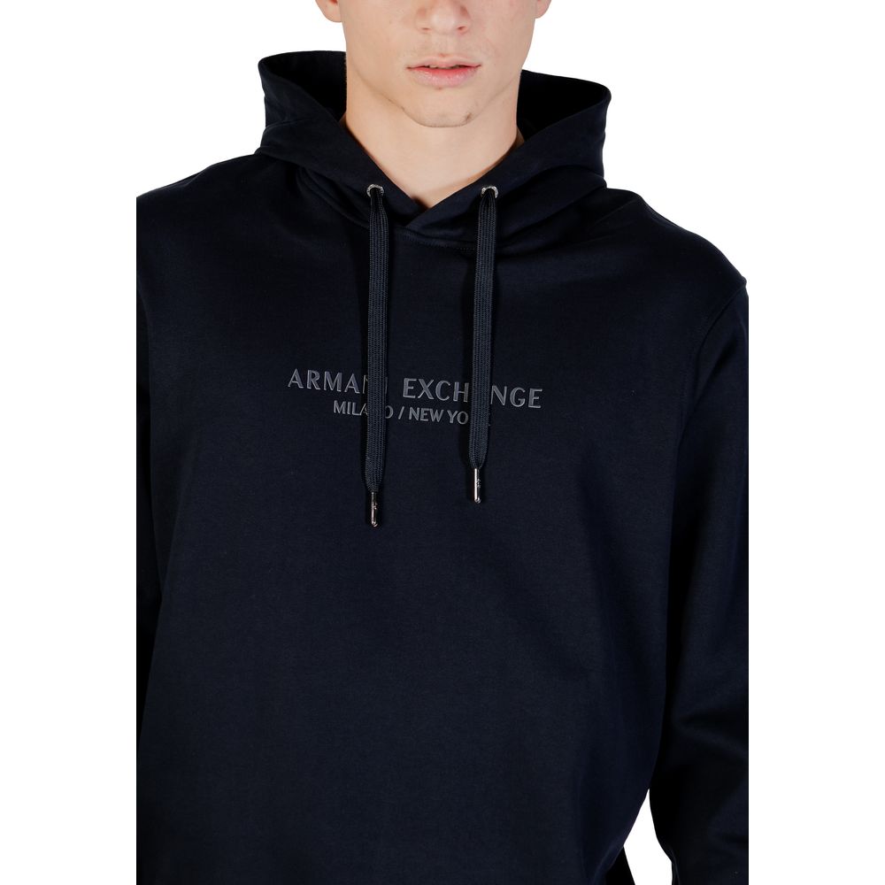 Armani Exchange Blue Cotton Hoodie | Regal Royce