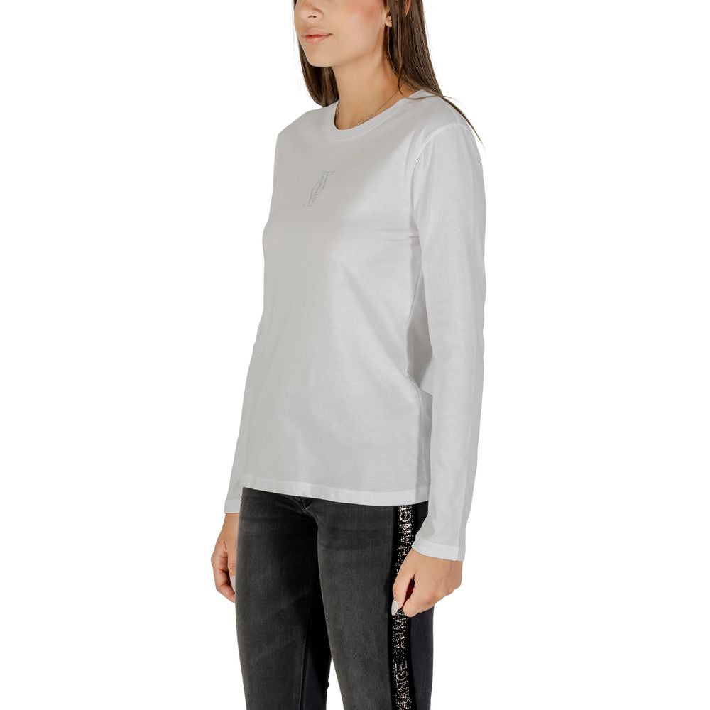 Armani Exchange White Cotton Long Sleeve T-Shirt | Regal Royce