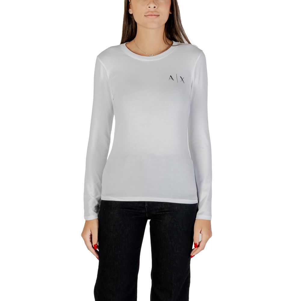 Armani Exchange White Cotton Long Sleeve T-Shirt | Regal Royce