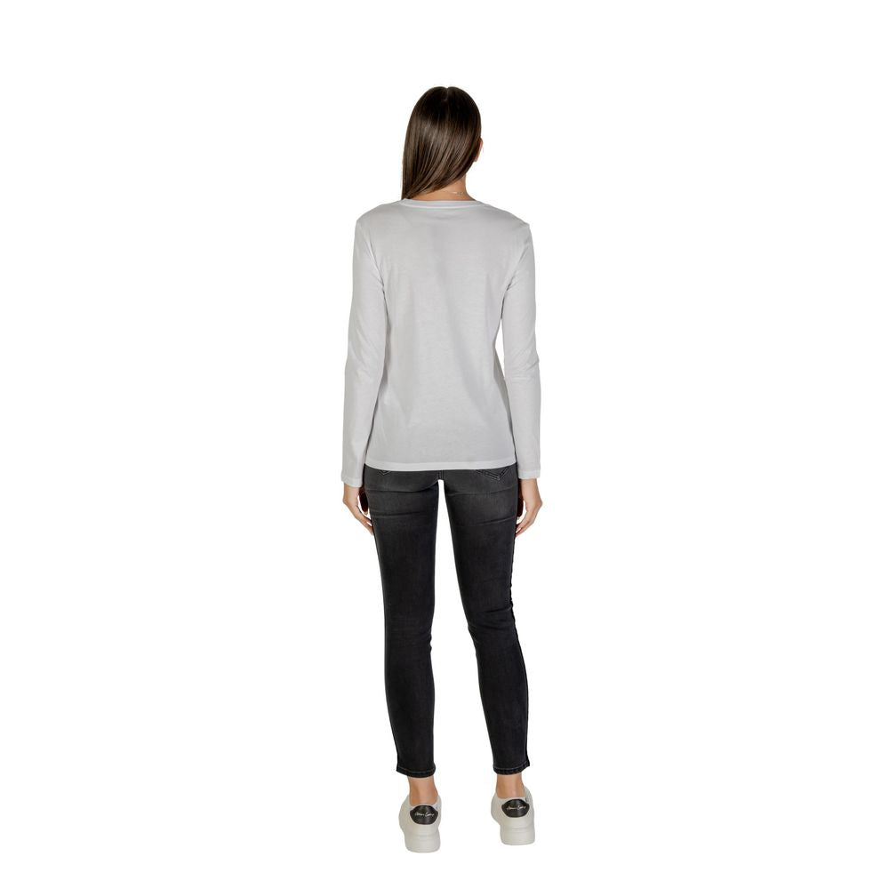 Armani Exchange White Cotton Long Sleeve T-Shirt | Regal Royce