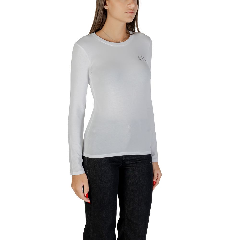 Armani Exchange White Cotton Long Sleeve T-Shirt | Regal Royce