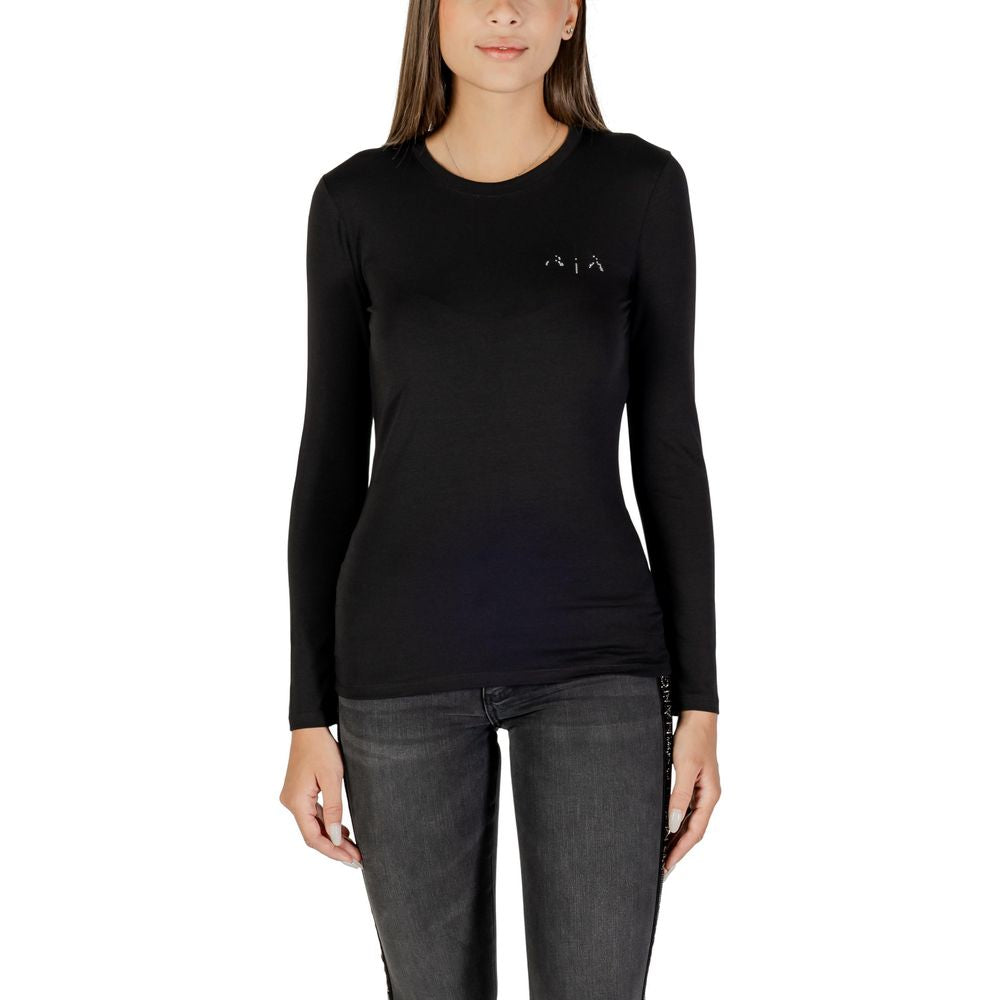 Armani Exchange Black Cotton Long Sleeve T-Shirt | Regal Royce