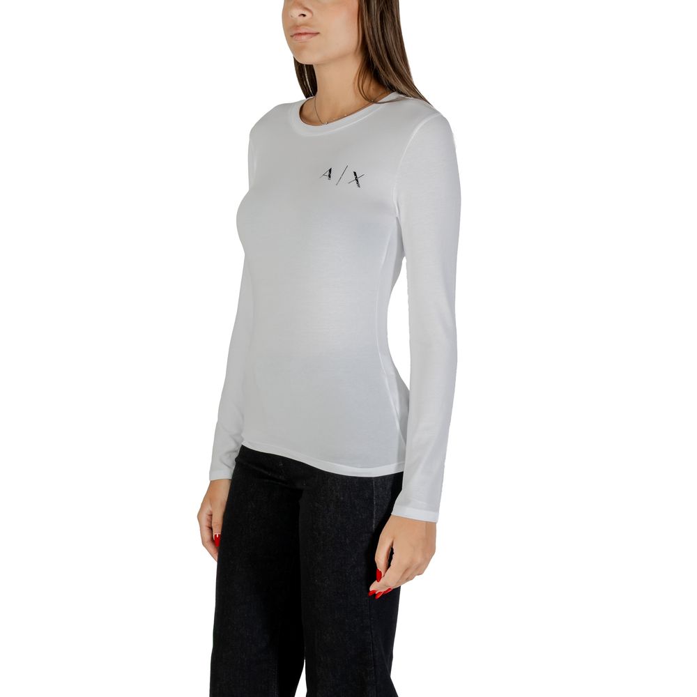 Armani Exchange White Cotton Long Sleeve T-Shirt | Regal Royce
