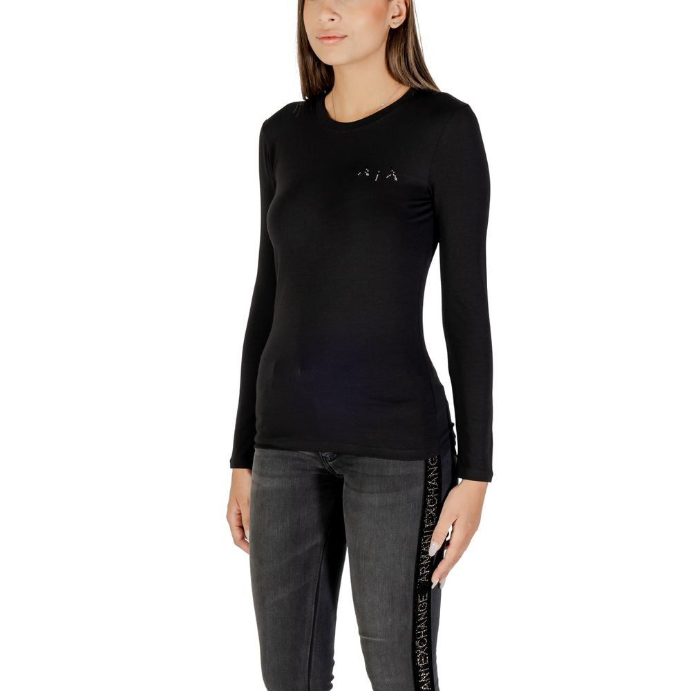 Armani Exchange Black Cotton Long Sleeve T-Shirt | Regal Royce