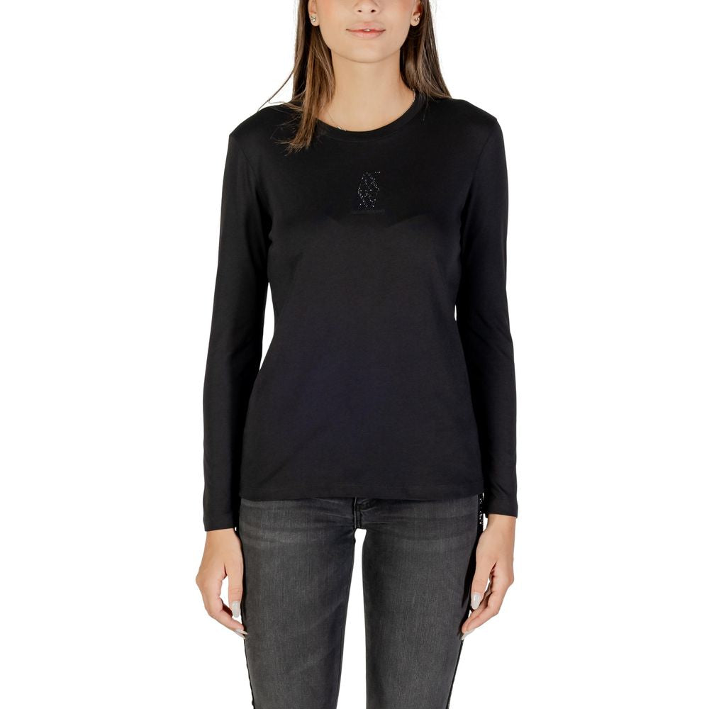 Armani Exchange Black Cotton Long Sleeve T-Shirt | Regal Royce