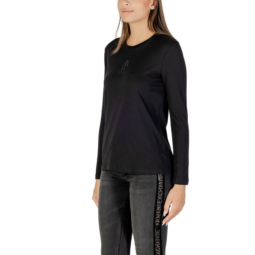 Armani Exchange Black Cotton Long Sleeve T-Shirt | Regal Royce