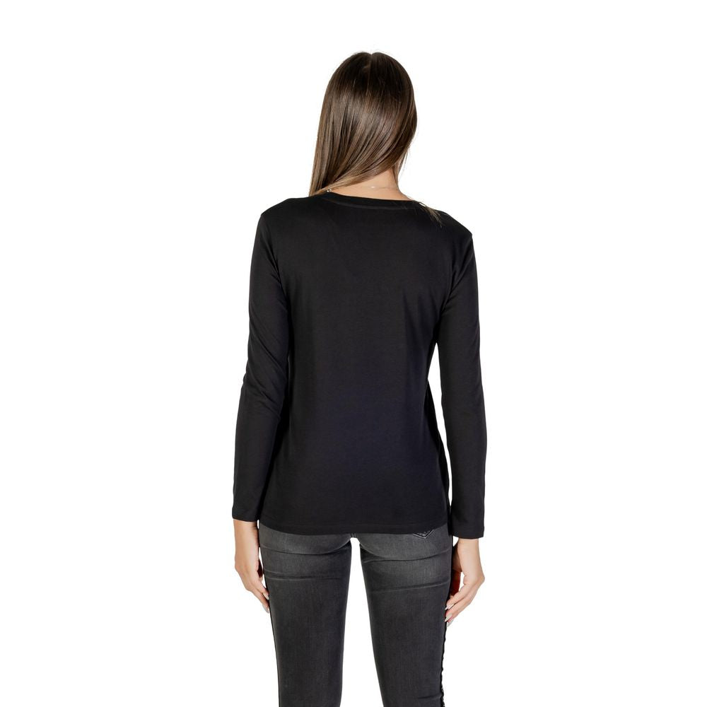 Armani Exchange Black Cotton Long Sleeve T-Shirt | Regal Royce