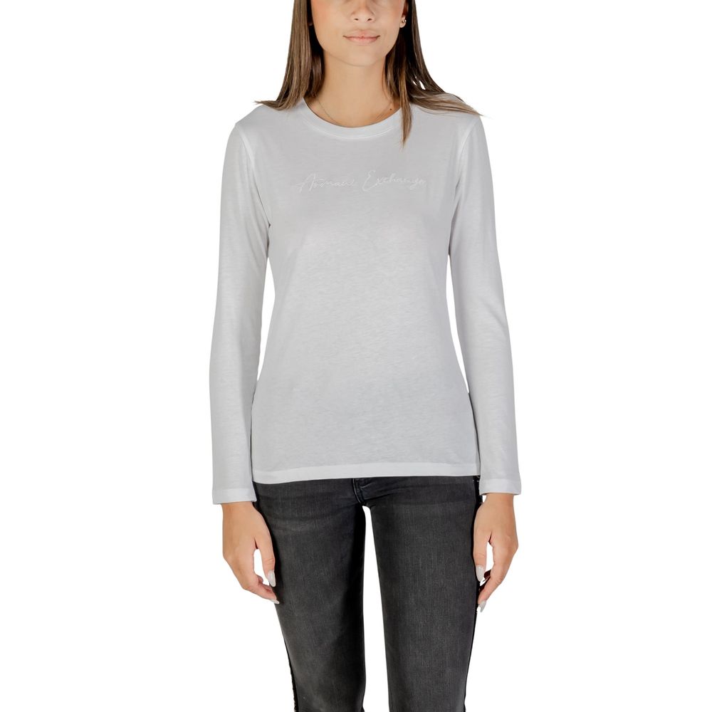 Armani Exchange White Cotton Long Sleeve T-Shirt | Regal Royce