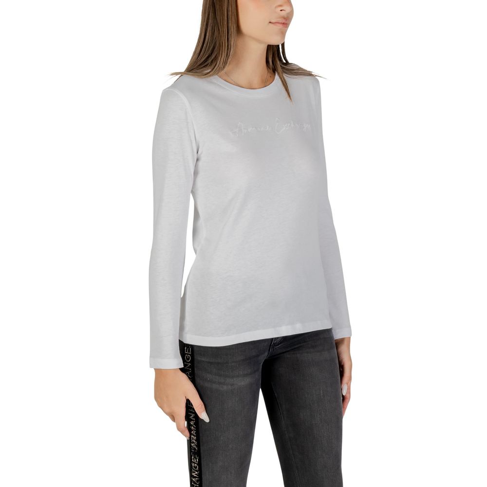 Armani Exchange White Cotton Long Sleeve T-Shirt | Regal Royce