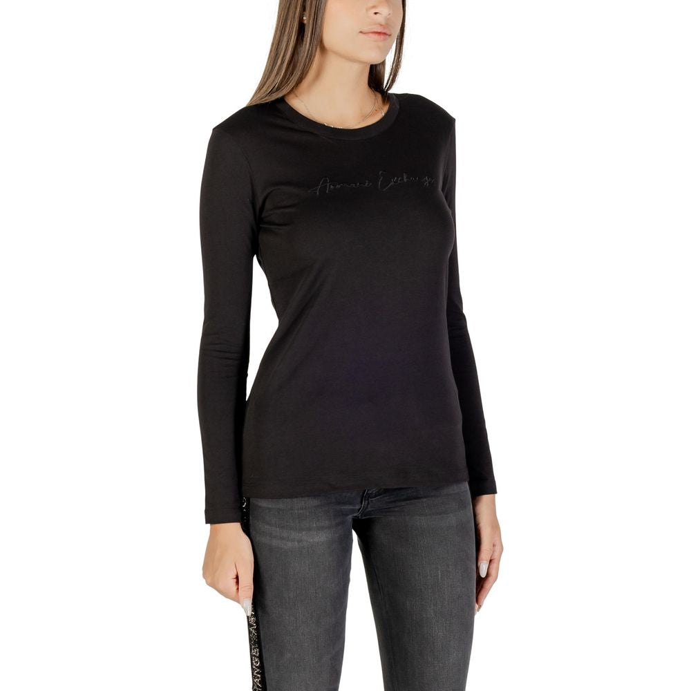 Armani Exchange Black Cotton Long Sleeve T-Shirt | Regal Royce
