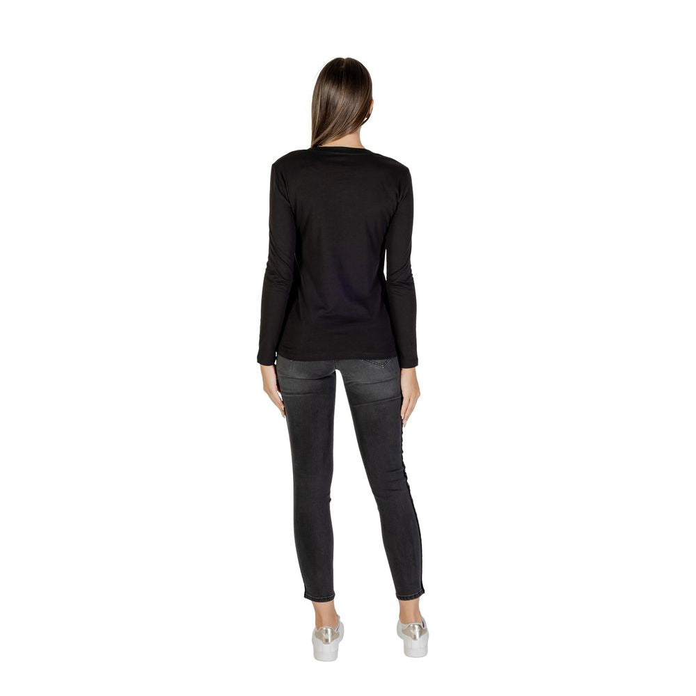 Armani Exchange Black Cotton Long Sleeve T-Shirt | Regal Royce