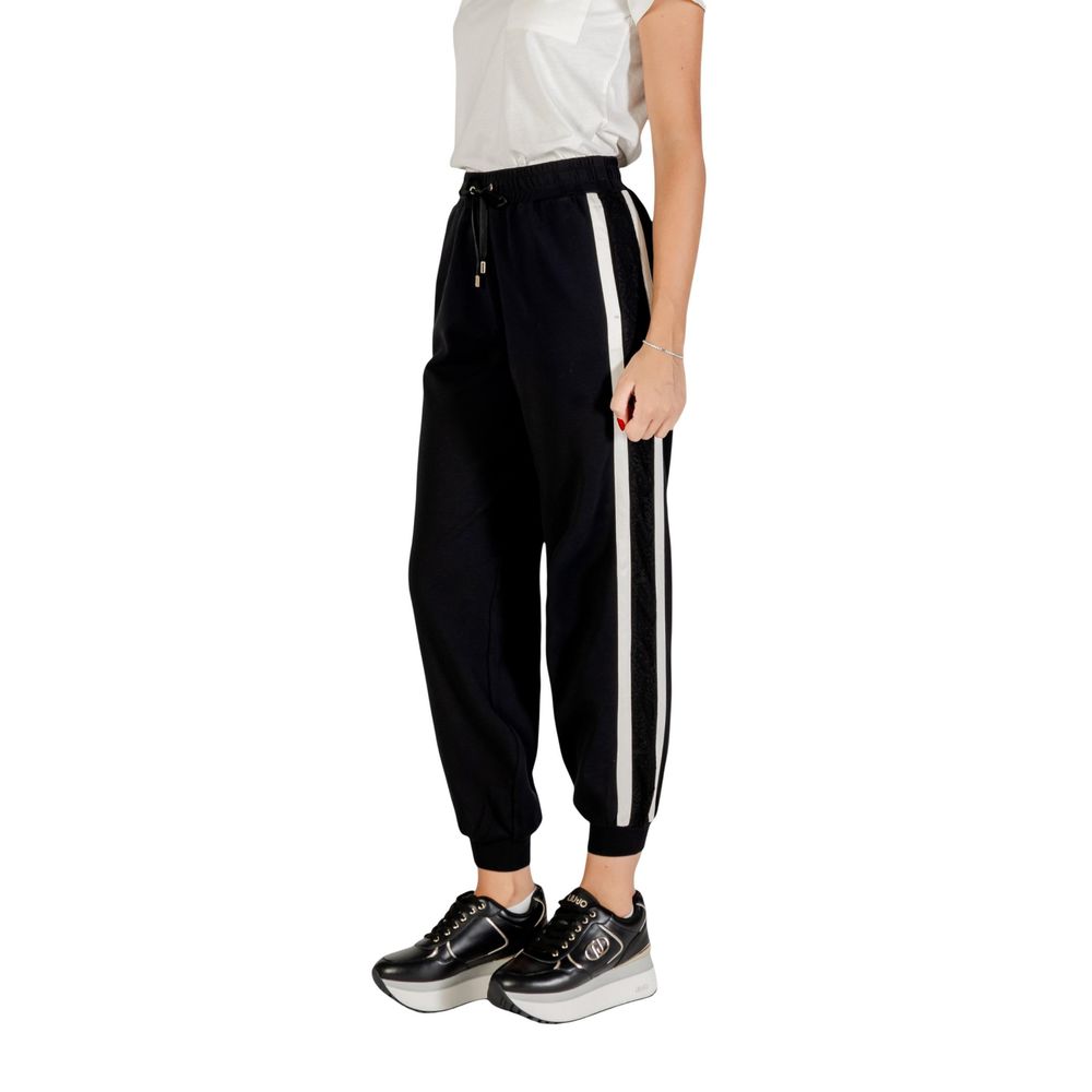 Liu Jo Black And White Cotton Joggers (Workout Pants) | Regal Royce