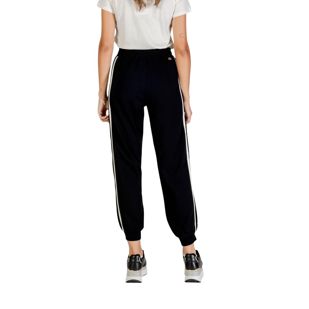Liu Jo Black And White Cotton Joggers (Workout Pants) | Regal Royce