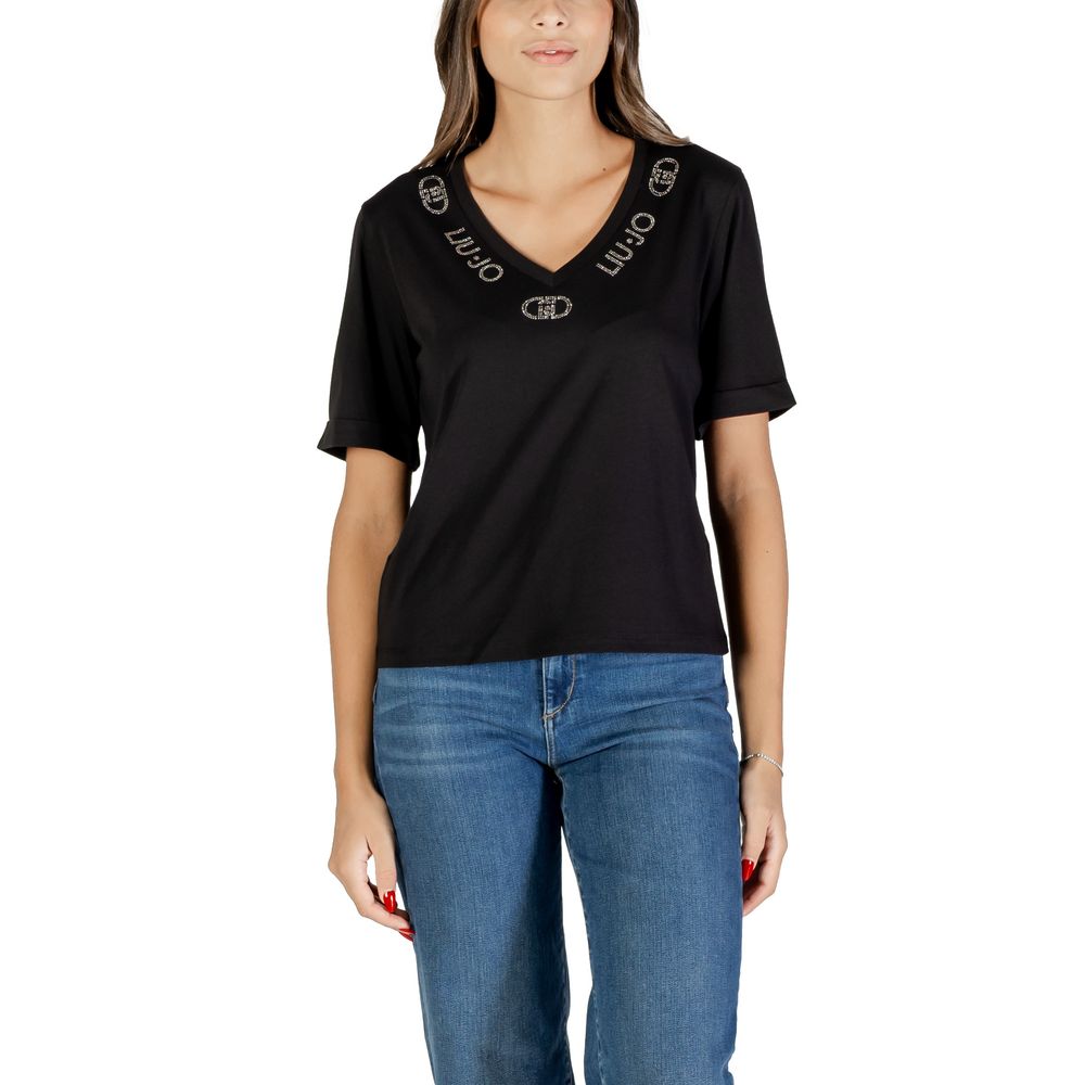 Liu Jo Black Cotton T-Shirt | Regal Royce