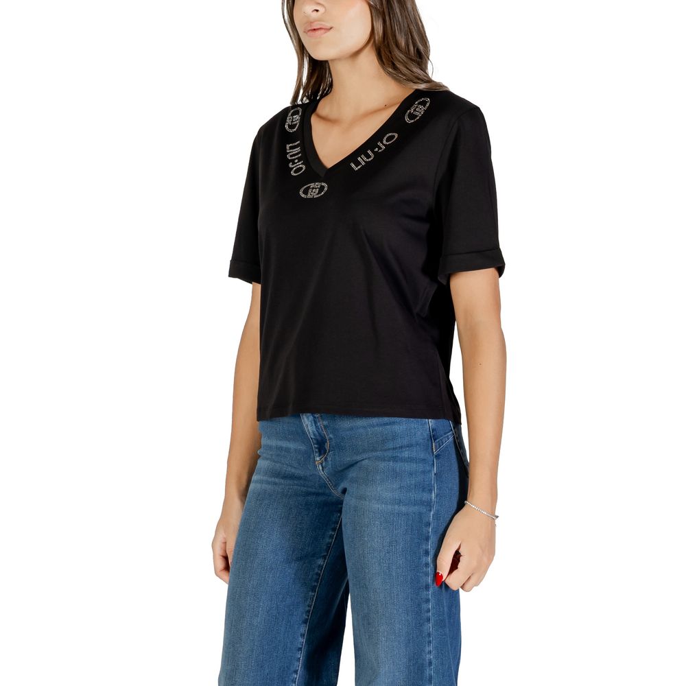 Liu Jo Black Cotton T-Shirt | Regal Royce