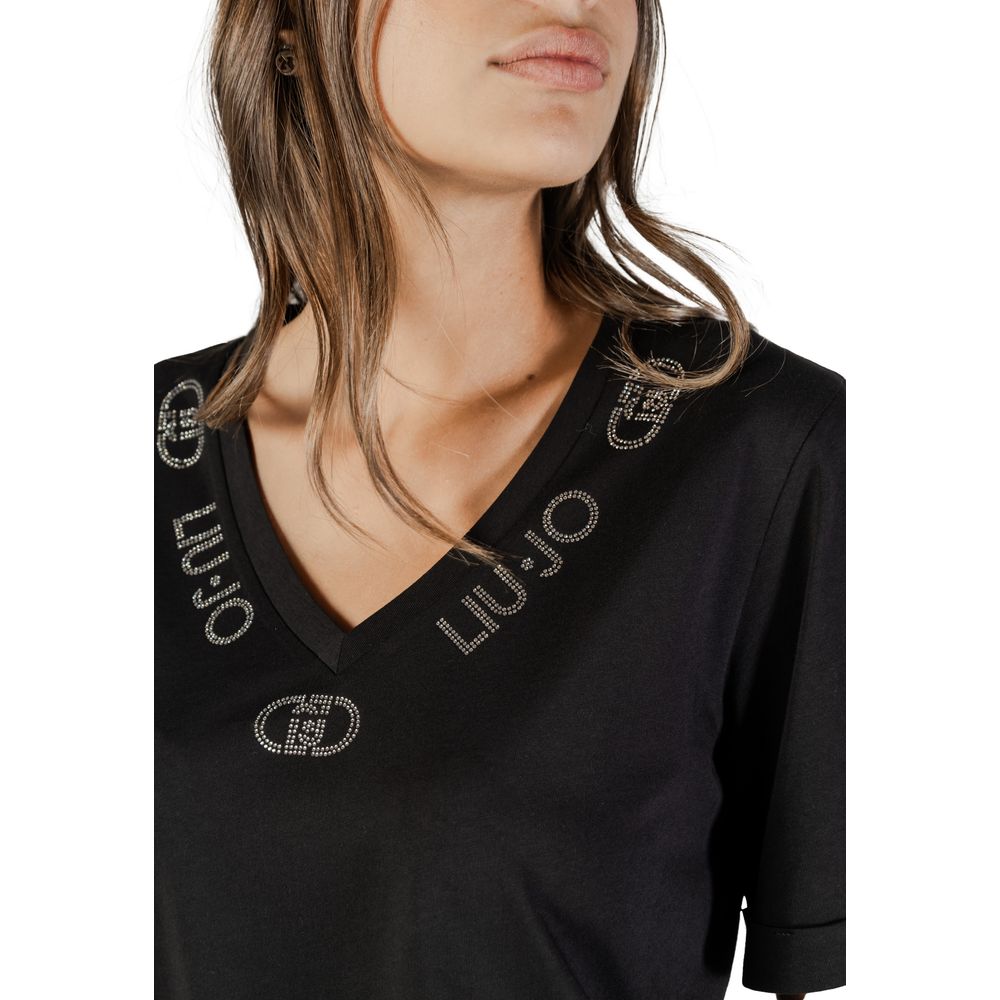 Liu Jo Black Cotton T-Shirt | Regal Royce
