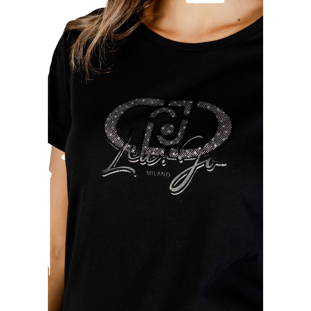 Liu Jo Black Cotton T-Shirt | Regal Royce