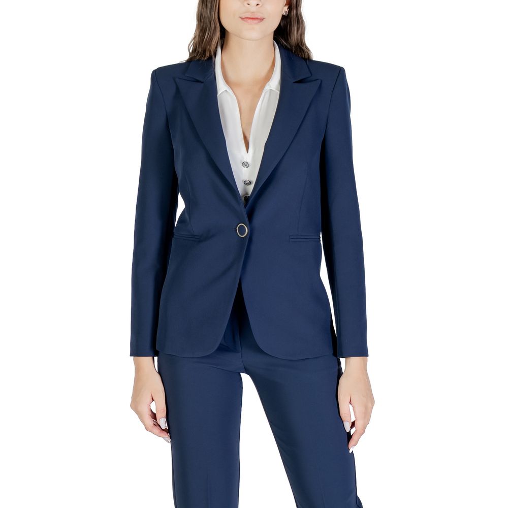 Rinascimento Blue Polyester Blazer | Regal Royce