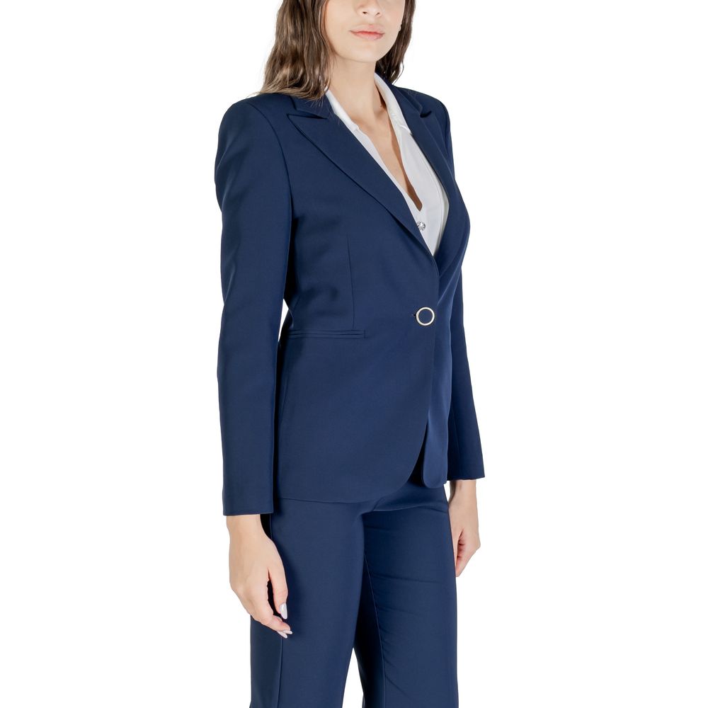 Rinascimento Blue Polyester Blazer | Regal Royce