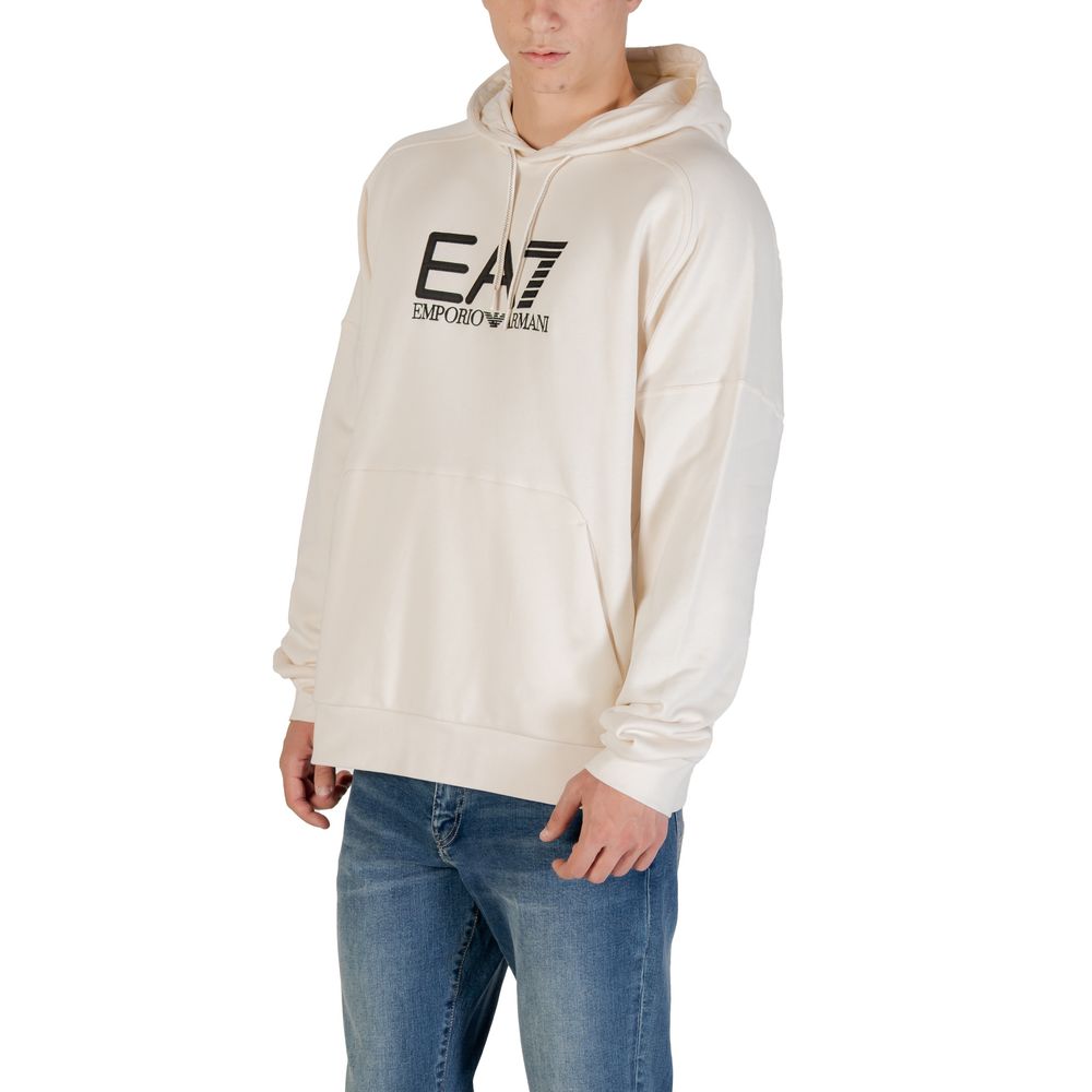 EA7 Emporio Armani Black And White Cotton Hoodie | Regal Royce