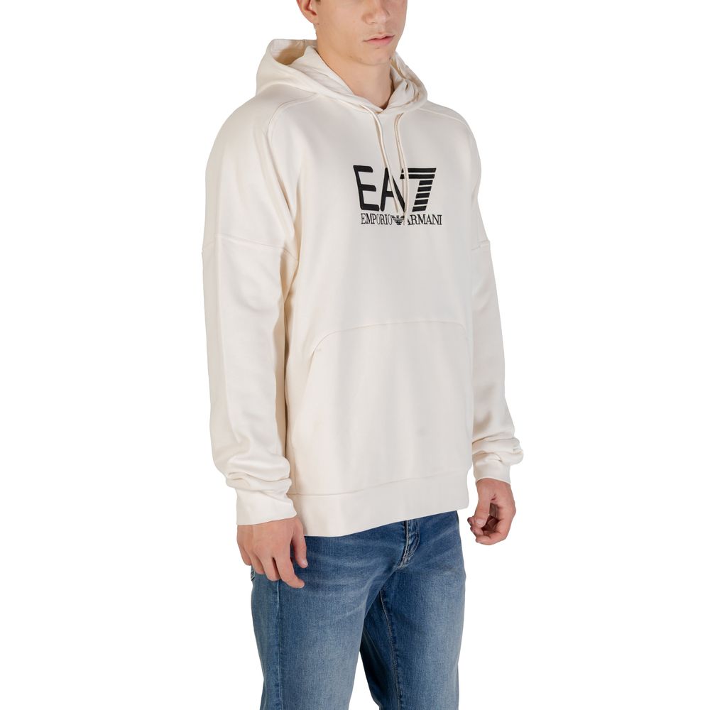 EA7 Emporio Armani Black And White Cotton Hoodie | Regal Royce