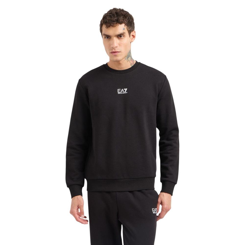 EA7 Emporio Armani Black Cotton Sweatshirt | Regal Royce