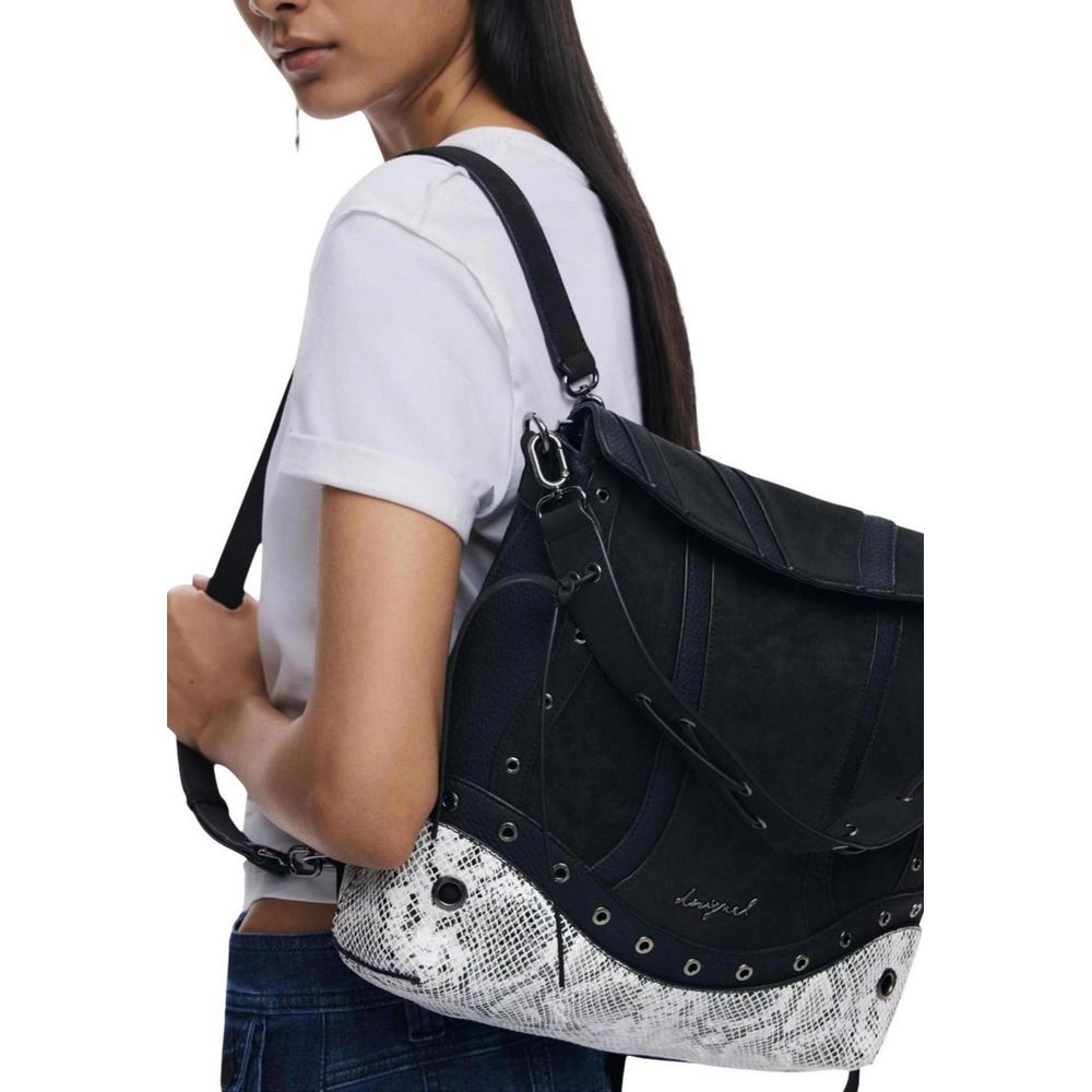 Desigual Black Polyethylene Backpack | Regal Royce