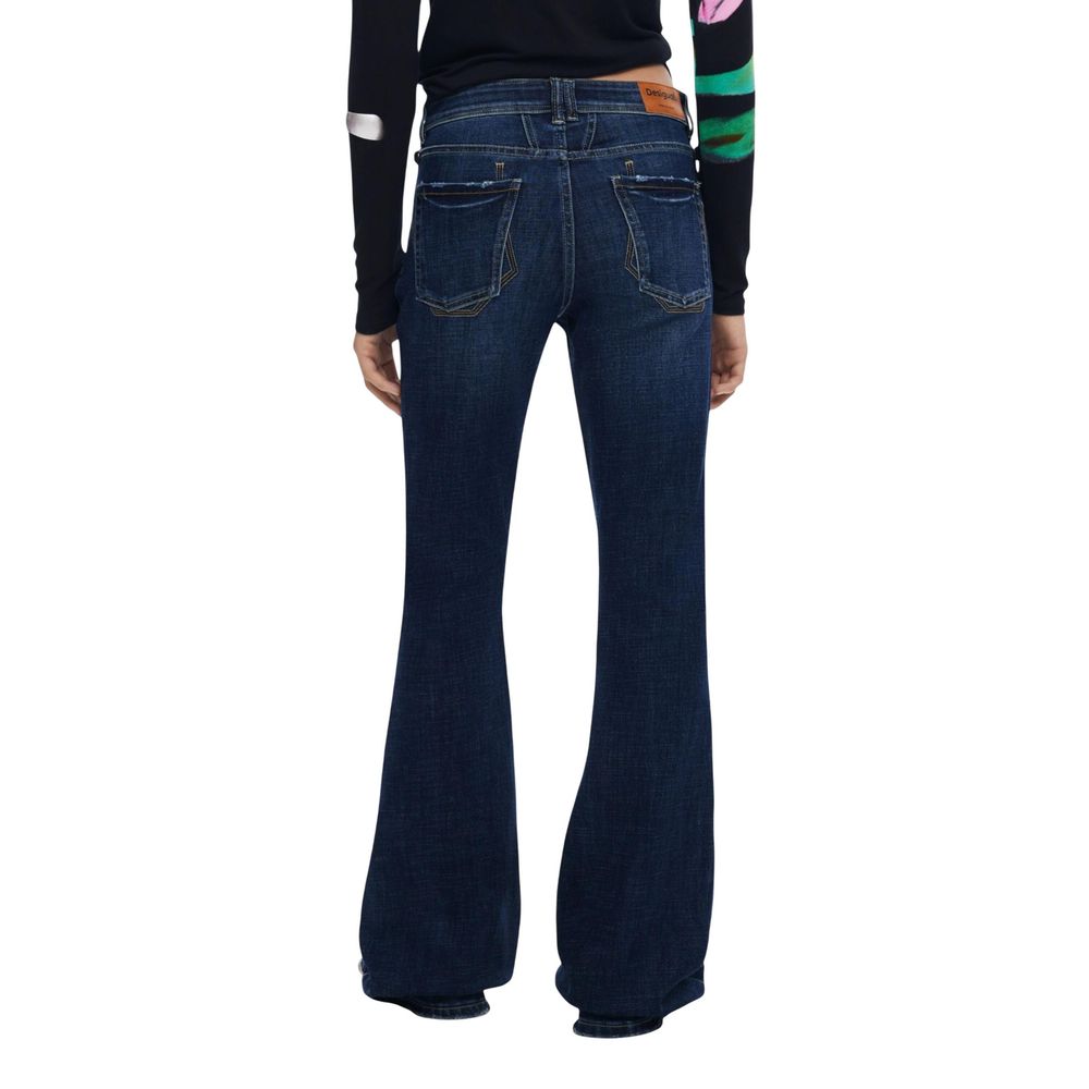 Desigual Blue Cotton Bootcut Jeans | Regal Royce