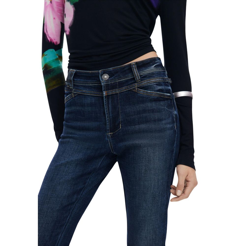 Desigual Blue Cotton Bootcut Jeans | Regal Royce