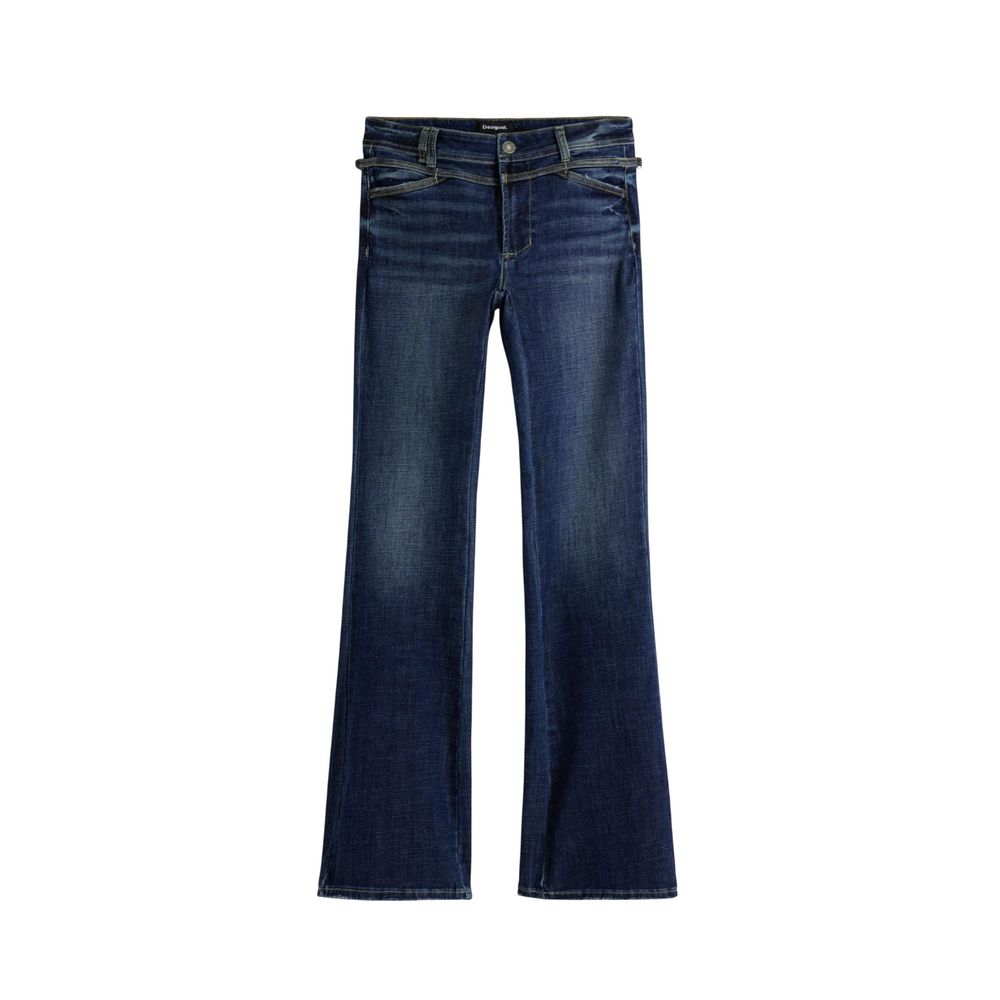 Desigual Blue Cotton Bootcut Jeans | Regal Royce