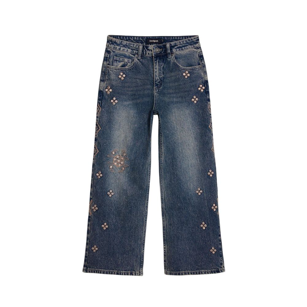 Desigual Blue Cotton Bootcut Jeans | Regal Royce