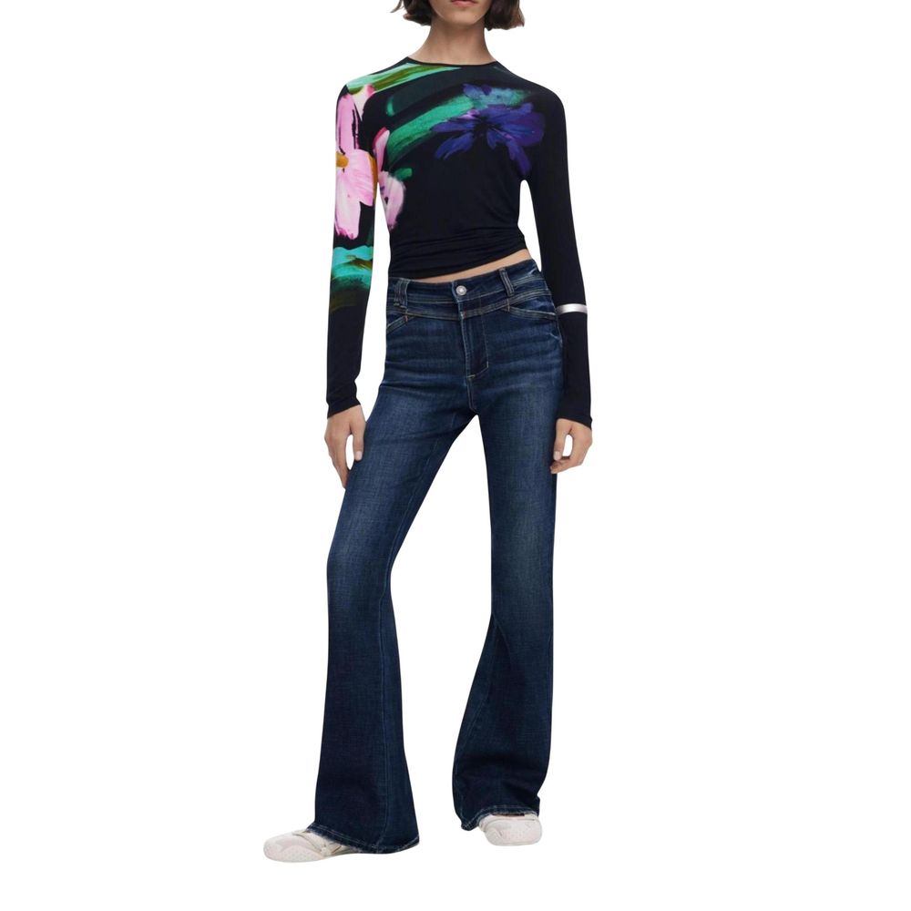 Desigual Blue Cotton Bootcut Jeans | Regal Royce