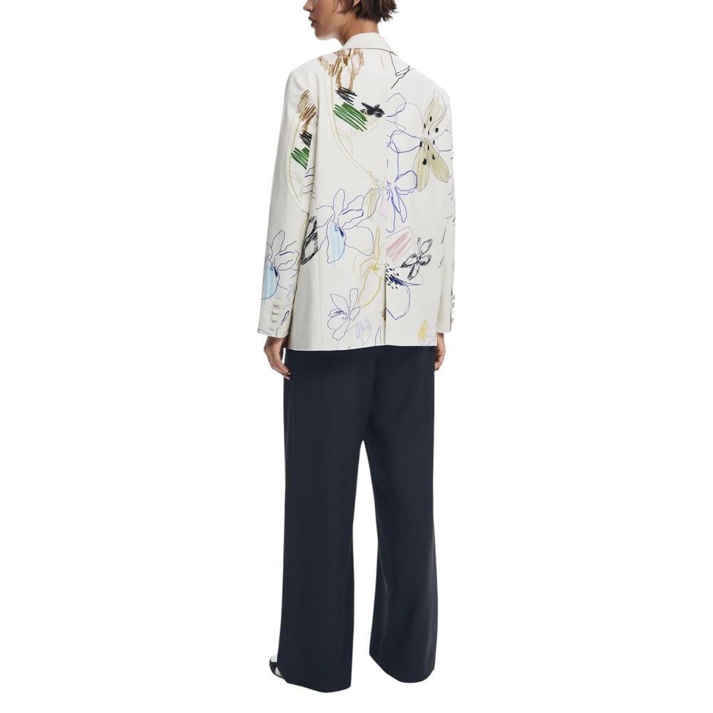 Desigual Cream Cotton Blazer | Regal Royce