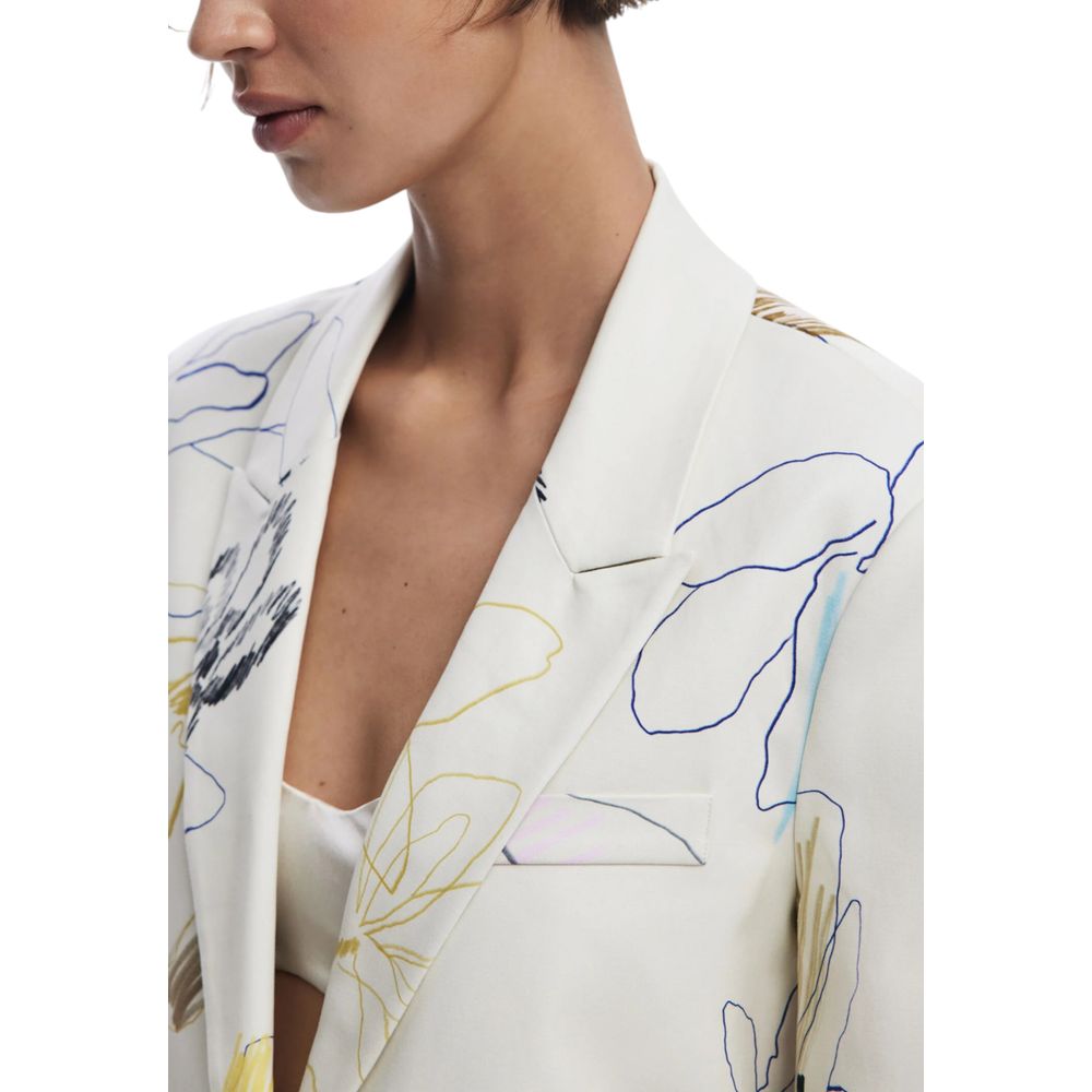 Desigual Cream Cotton Blazer | Regal Royce