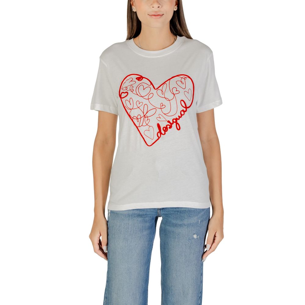 Desigual White Cotton T-Shirt | Regal Royce