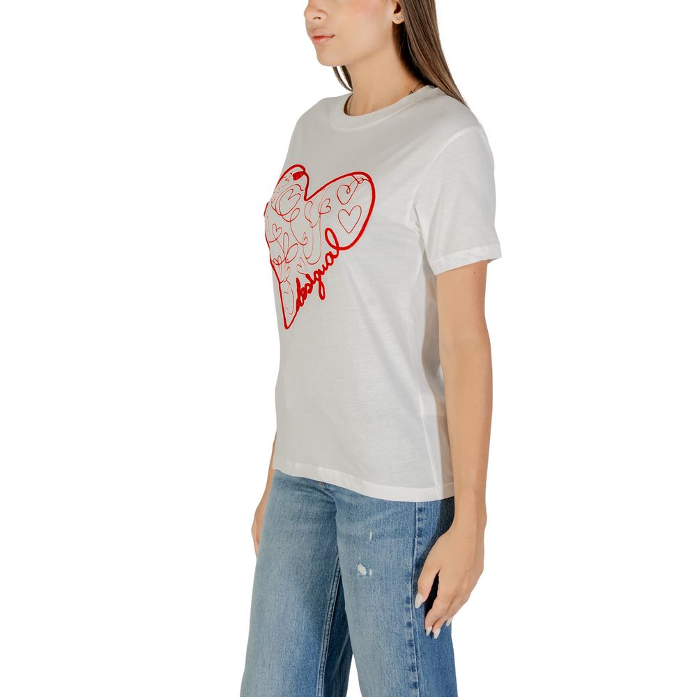 Desigual White Cotton T-Shirt | Regal Royce