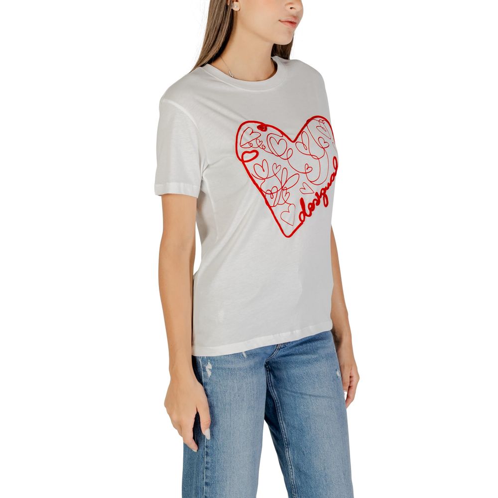 Desigual White Cotton T-Shirt | Regal Royce