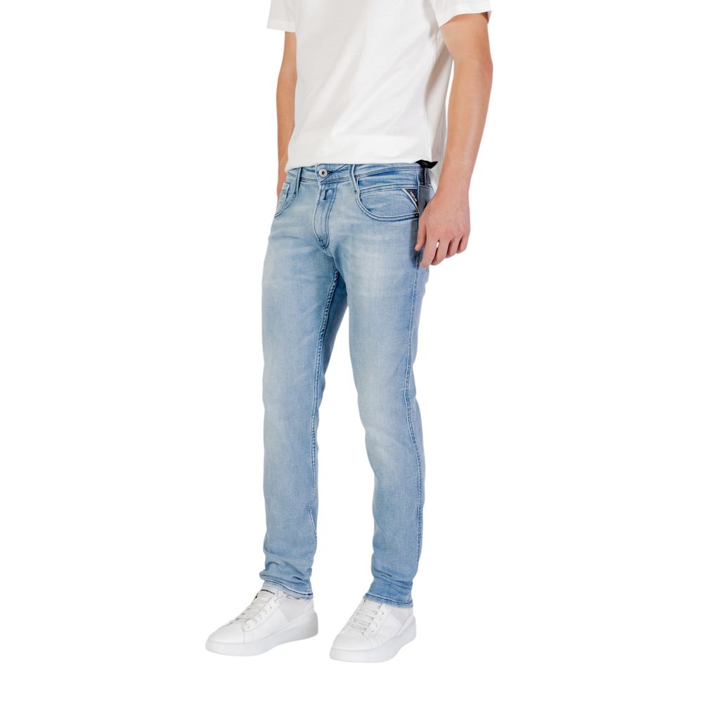 Replay Light Blue Cotton Relaxed Fit Jeans | Regal Royce