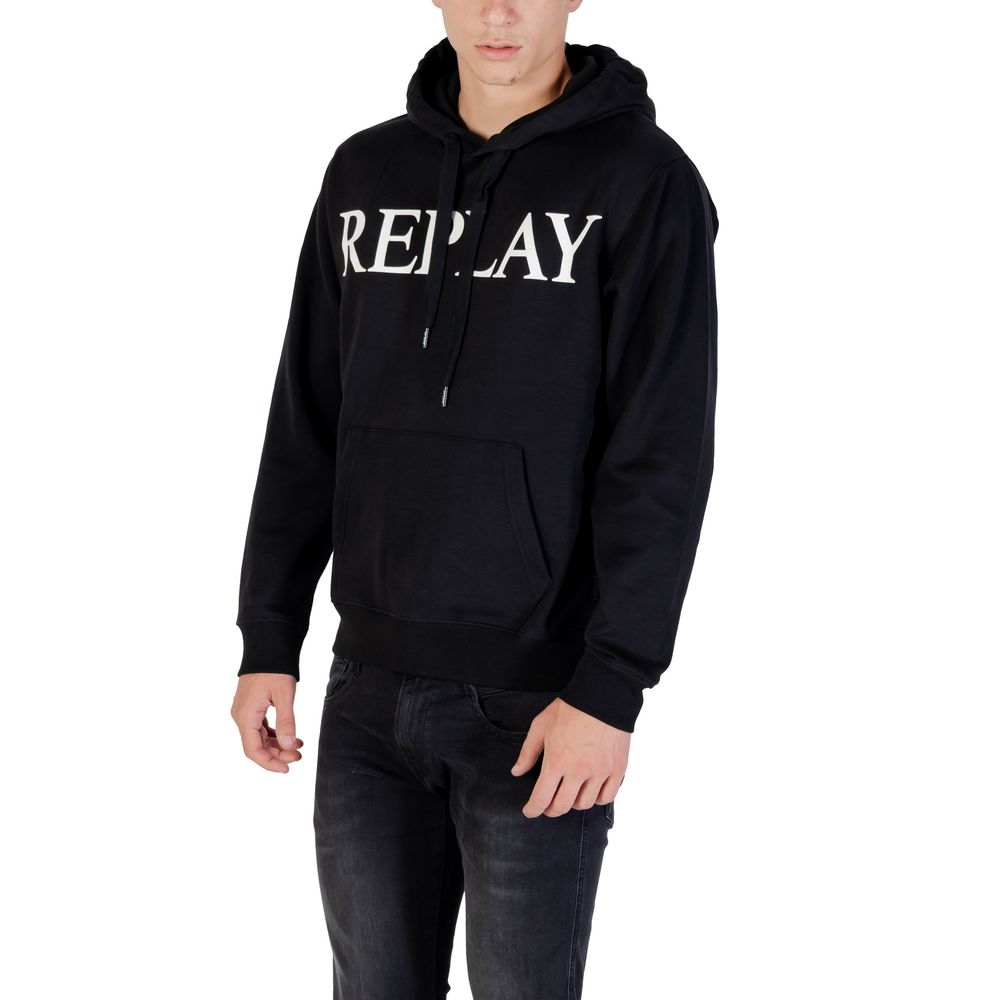 Replay Black Cotton Hoodie | Regal Royce