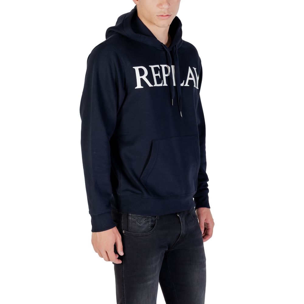 Replay Blue Cotton Hoodie | Regal Royce