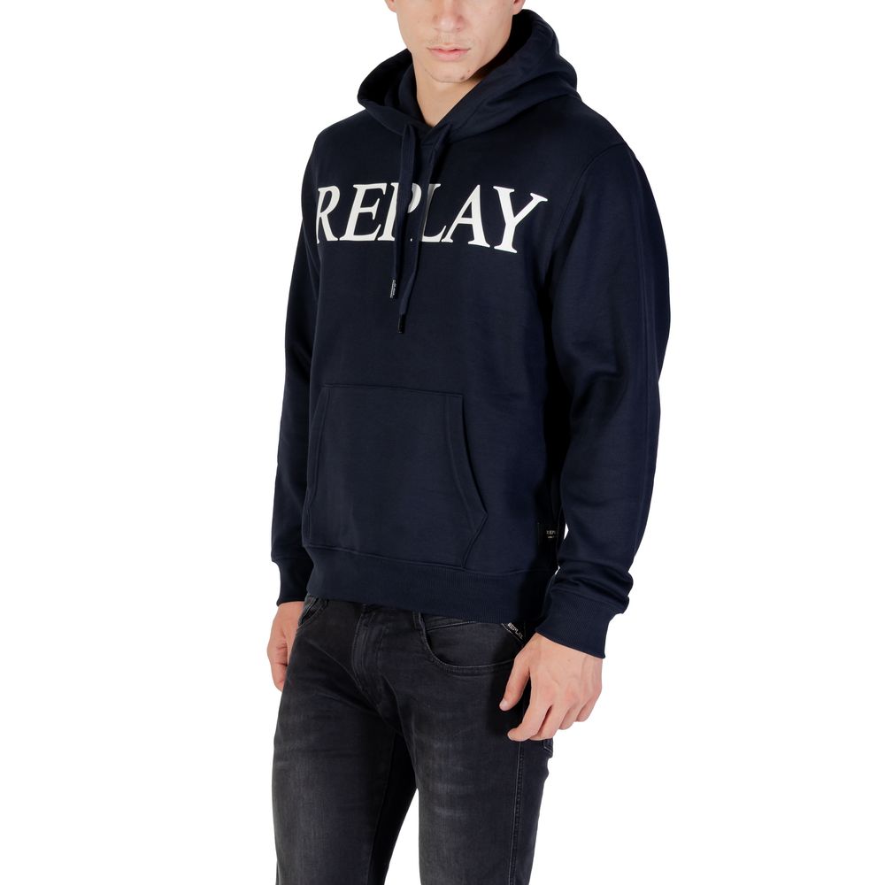 Replay Blue Cotton Hoodie | Regal Royce